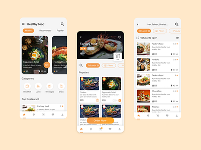Food mobile app 🍔 branding design food meals order resturants ui ui design ux ux design