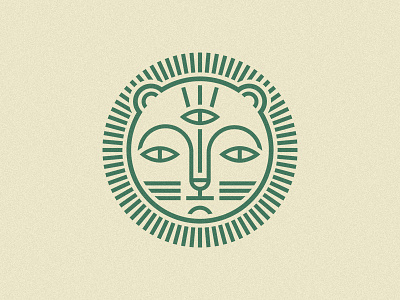 Enlightened lion animal lion logo mark third eye