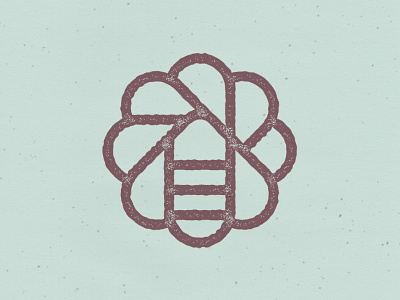 The Flower and the Bee bee flower icon illustration logo mark nature pictogram sign symbol