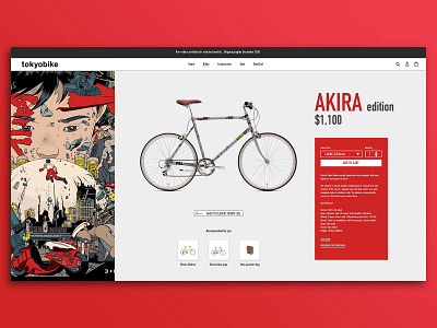 Akira bycicle design graphic design landingpage typography ui webdesign