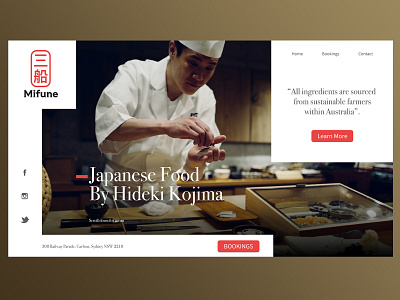 Mifune Restaurant design graphic design landingpage typography ui uidesign web webdesign