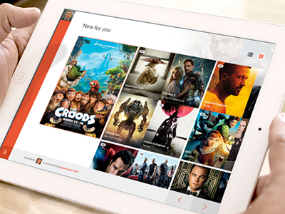 Tablet UI ipad movie shows tablet