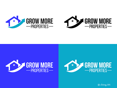 Logo Design - Grow More Properties branding building construction design digitalart dribbble graphic design graphicdesign home illustration logo logo design properties property real estate vector