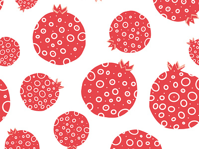 Abstract pomegrenate seamless pattern on white.