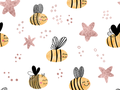 Cute bees baby bee cute glitter honehy kids nurse watercolor