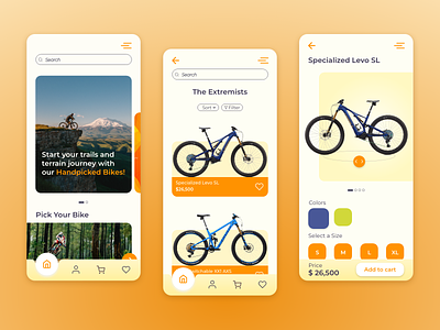 Roar Bike App cycling design dribbble firstshot illustration mobile app mountain mountain bike travel ui