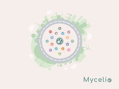 Mycelio app branding design graphic design icon illustration logo ui web website