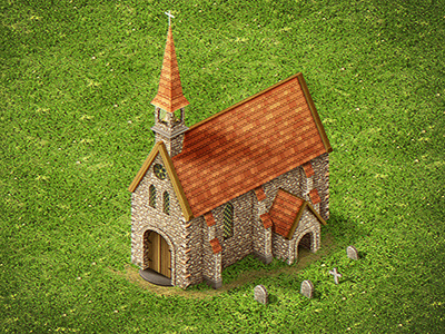 Chapel building chapel game house isometric