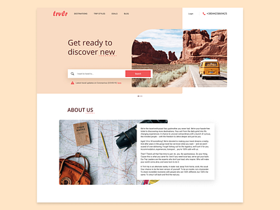 Main page of travel agency website | concept adventure design main page minimal travel ui ux web design website