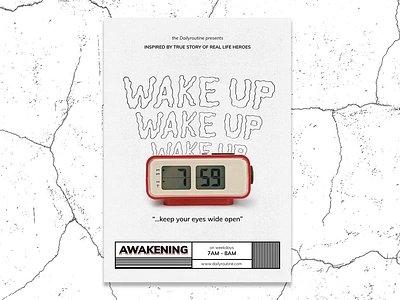 Daily routine | poster alarm clock awakening daily routine design event illustration minimal poster typography wake up