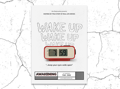Daily routine | poster alarm clock awakening daily routine design event illustration minimal poster typography wake up