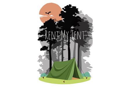 Rent My Tent - Icon design digital art flat icon illustration logo ui web work