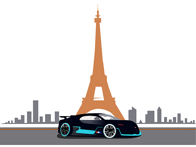 Eiffel tower animation branding car design eiffel illustration logo ui web