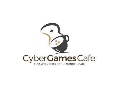 Cyber Game Cafe bar beans cafe coffee cup cyber design dots flow food game internet joystick lounge play plus restaurant smoke tea technology