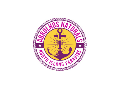 Abrolhos Naturals North Island Paradise abstract anchor arrow badge circle crab emblem logo illustration island light logo rope sea food seal ship star sun yellow