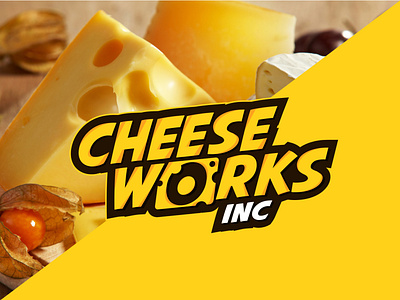 Cheese Works Inc abstract butter cheese delicisous emblem food fun healthy hotel kitchen logo logotype modern mouse restaurant tasty text based vector work yellow