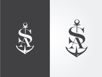 SA abstract anchor arrow boat circle connect corporate financial grunge hang icon initials integrative interlock logo modern sea ship shipment union