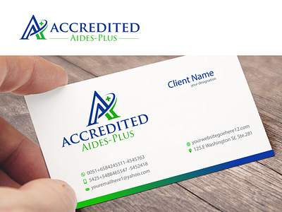 Accredited Aides Plus aides branding care connect doctor healing healthcare help home health care hospital initials love medical nonprofit nurse old caring plus service swoosh trust