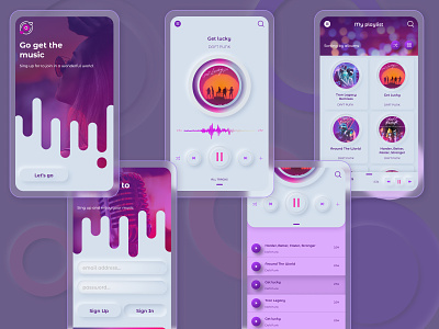 Mobile Music App app application concept design design interface mobile mobile app music music app neomorphism ui ux