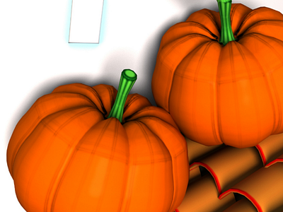 Pumpkin maya lowpoly cartoon exterior