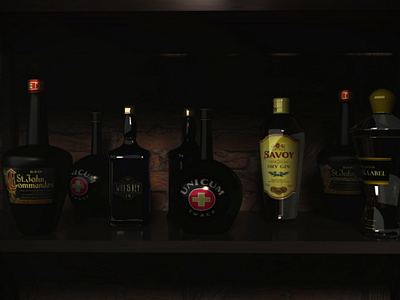 Bottles maya 3d arnold realistic bottles