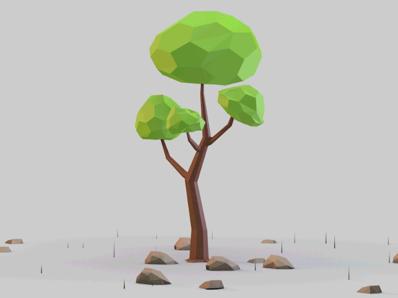 Low poly tree 3d aftereffects animation c4d design digital enviroment lowpoly render