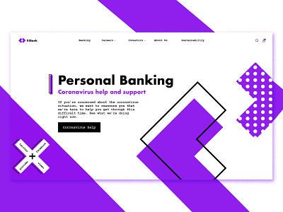 X!Bank - Memphis Style 3 colors home page inspiration memphis style purple ui