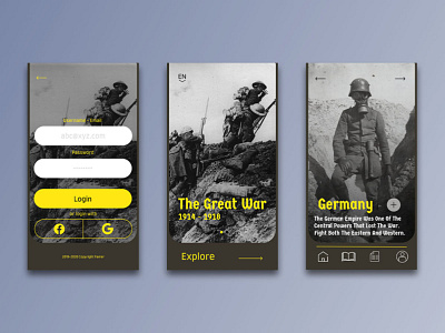 The Great War Dictionary Application application design design figma history rebound thinking ww1