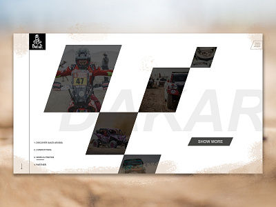 Dakar Rally dakar rally layout racing sand web design xd