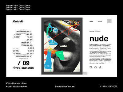 CatusU - Social Network - <post="nude"/> nude poster art social network typogaphy vintage