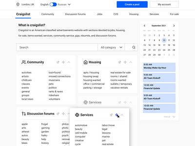 Craigslist website redesign