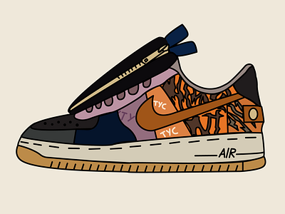 Sloppy Cactus Jack design illustration nike nike air sneakers travis scott vector