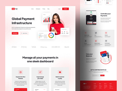 Global Payment Infrastructure Landing Page Design