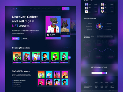 DigArt - NFT assets landing Page design