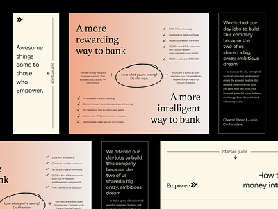 Empower's Welcome Letter brand branding card debit card exploration finance finance app fintech gradient identity design letter package print print design startup welcome