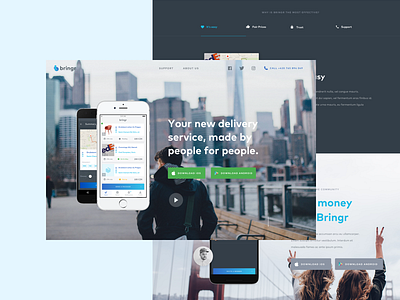 Bringr Landing page app clean footer landing landing page mobile ui ux web web design webdesign website