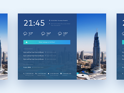 Property managing app for iPad app blue clean concept dark gradient ipad light property ui