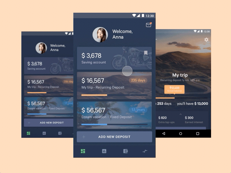 Mobile banking - Detail android animation bank banking design finance financial fintech gif savings
