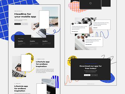 Bits & Pieces - One Page templates pt.3 app iphonex landing landing page marketing one page one page site pattern patterns typography ui website