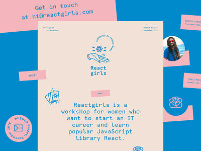 Reactgirls website brand branding code girl identity logo presentation react react girl