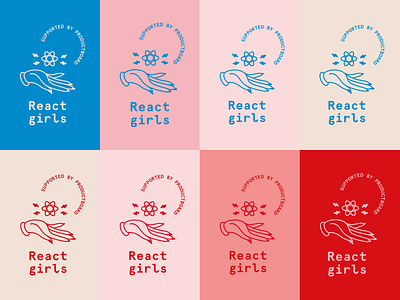 Reactgirls color palette brand branding code girl identity logo presentation react react girl