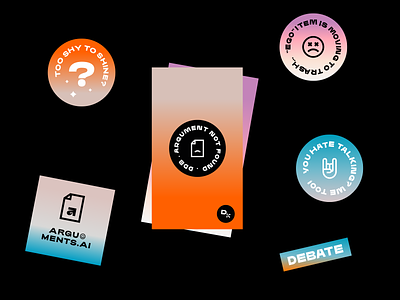 Design Debate Club behance branding case study club debate exploration gradient stickers typeface typography