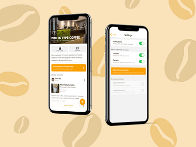 Cafe Finder App Profile and Settings Screen app cafe coffee concept concept design ios app design ui