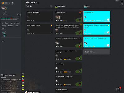 Kanban dark mode kanban missionx ui