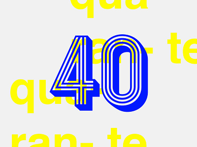 Quarant(in)e 2020 trend best shot blue blue logo conceptual design design flat design fourteen logo minimalist design number shadow type type art typedesign typogaphy ui vintage font yellow