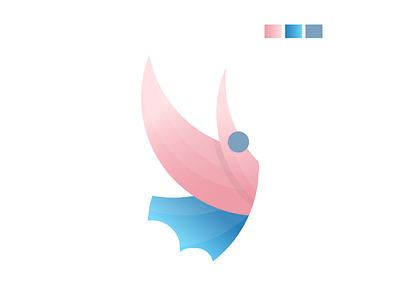 Pinkish Angel angel bluesky goldenratio illustration logo pikinsh wing wings