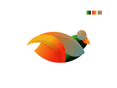 Golden Duck duck golden goldenratio green greenish illustration logo orange yellowish