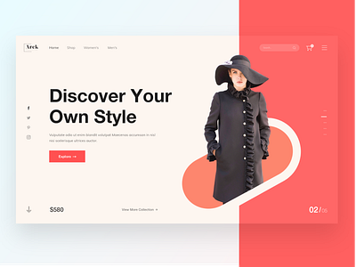 Fashion Web UI exploration for a modern fashion store.