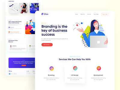 Olax-Design Agency Landing Pages agency agency branding branding colorful creative design agency design inspiration landing page landingpage minimal trend typogaphy ui uidesign