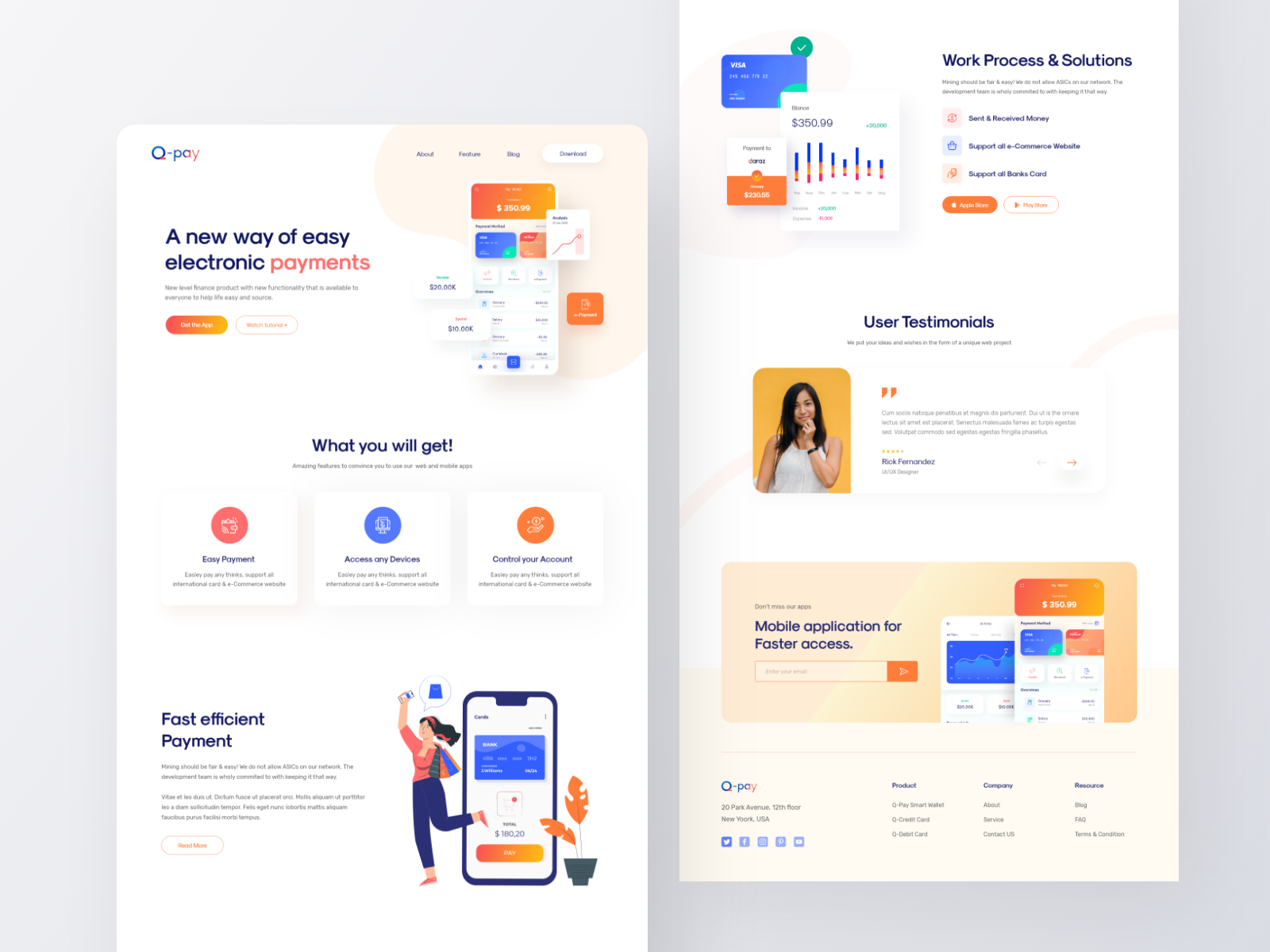 Q-Pay Landing Page by Forhadul Alam Minar on Dribbble